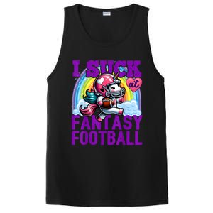 I Suck At Fantasy Football Unicorn Rainbow Loser PosiCharge Competitor Tank