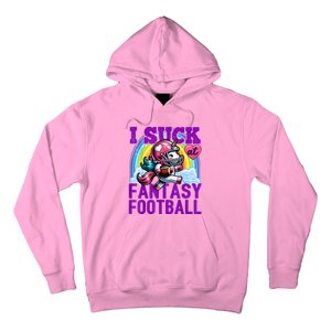 I Suck At Fantasy Football Unicorn Rainbow Loser Hoodie