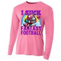 I Suck At Fantasy Football Unicorn Rainbow Loser Cooling Performance Long Sleeve Crew