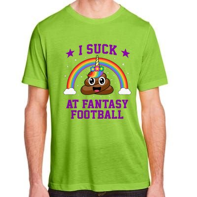 I Suck At Fantasy Football Loser Poop Unicorn Adult ChromaSoft Performance T-Shirt