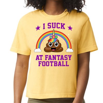 I Suck At Fantasy Football Loser Poop Unicorn Comfort Colors Boxy T-Shirt