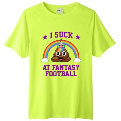 I Suck At Fantasy Football Loser Poop Unicorn Tall Fusion ChromaSoft Performance T-Shirt