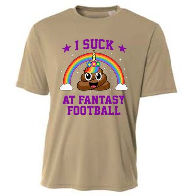 I Suck At Fantasy Football Loser Poop Unicorn Cooling Performance Crew T-Shirt