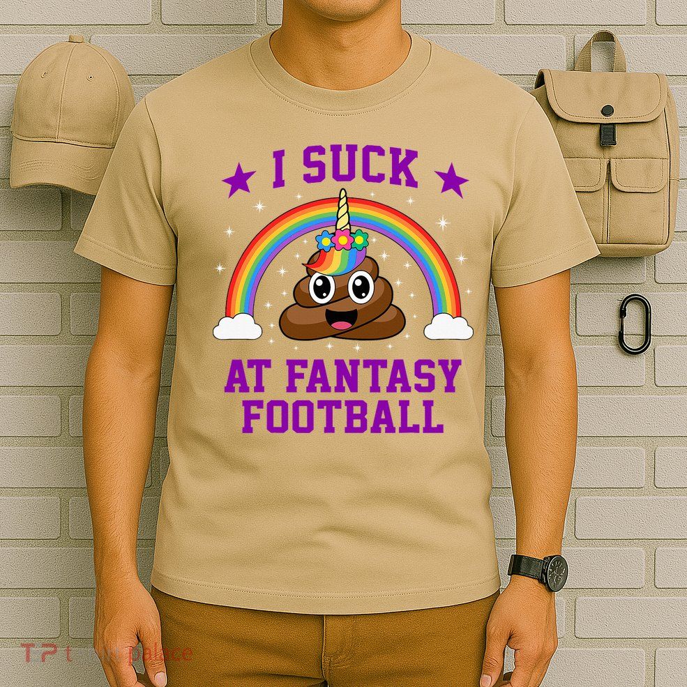 I Suck At Fantasy Football Loser Poop Unicorn T-Shirt