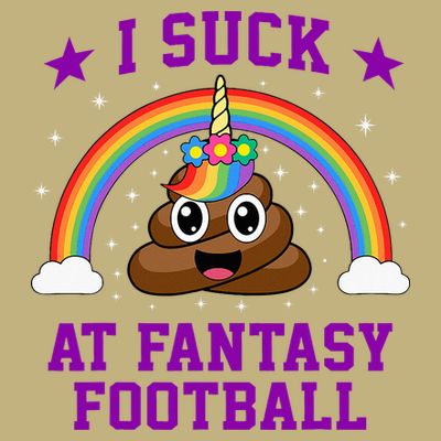 I Suck At Fantasy Football Loser Poop Unicorn T-Shirt