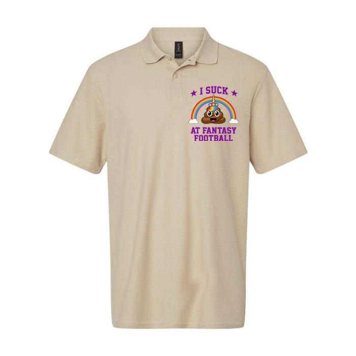 I Suck At Fantasy Football Loser Poop Unicorn Softstyle Adult Sport Polo