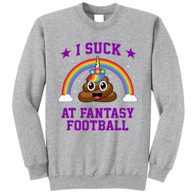 I Suck At Fantasy Football Loser Poop Unicorn Sweatshirt