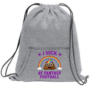 I Suck At Fantasy Football Loser Poop Unicorn Sweatshirt Cinch Pack Bag