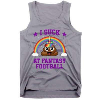 I Suck At Fantasy Football Loser Poop Unicorn Tank Top