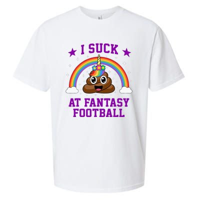 I Suck At Fantasy Football Loser Poop Unicorn Sueded Cloud Jersey T-Shirt