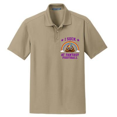 I Suck At Fantasy Football Loser Poop Unicorn Dry Zone Grid Polo