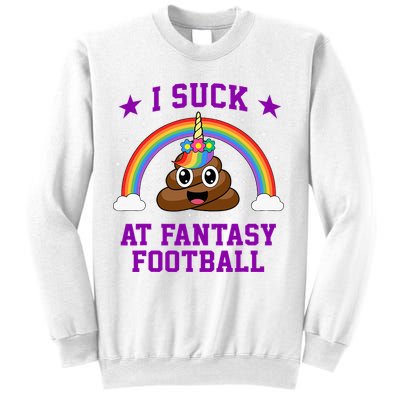 I Suck At Fantasy Football Loser Poop Unicorn Sweatshirt