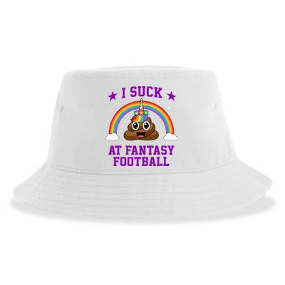 I Suck At Fantasy Football Loser Poop Unicorn Sustainable Bucket Hat