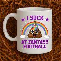 I Suck At Fantasy Football Loser Poop Unicorn Mug