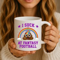 I Suck At Fantasy Football Loser Poop Unicorn Mug