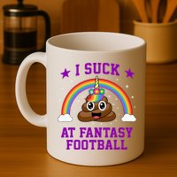 I Suck At Fantasy Football Loser Poop Unicorn Mug