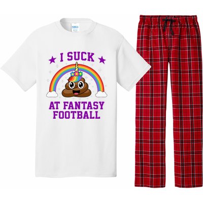 I Suck At Fantasy Football Loser Poop Unicorn Pajama Set