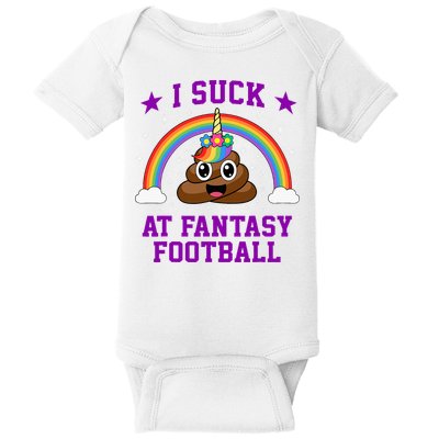 I Suck At Fantasy Football Loser Poop Unicorn Baby Bodysuit