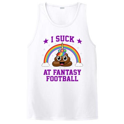 I Suck At Fantasy Football Loser Poop Unicorn PosiCharge Competitor Tank