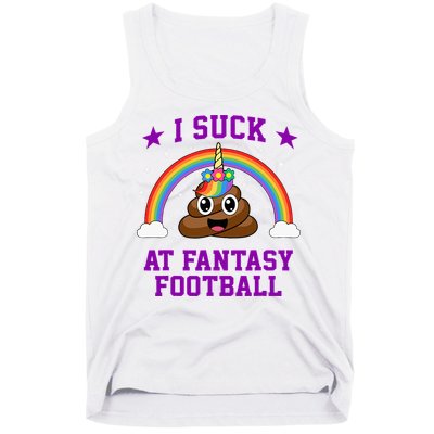I Suck At Fantasy Football Loser Poop Unicorn Tank Top