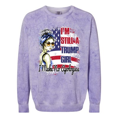 I'm Still A Trump Girl I Make No Apologies Trump 2024 Colorblast Crewneck Sweatshirt