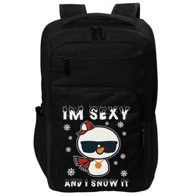 Im Sexy And I Snow It Retro Funny Snowman Impact Tech Backpack