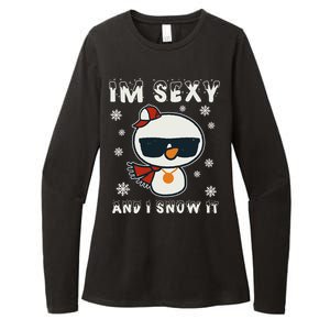 Im Sexy And I Snow It Retro Funny Snowman Womens CVC Long Sleeve Shirt