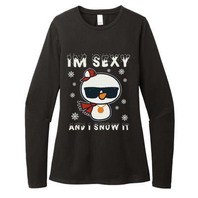 Im Sexy And I Snow It Retro Funny Snowman Womens CVC Long Sleeve Shirt