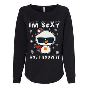 Im Sexy And I Snow It Retro Funny Snowman Womens California Wash Sweatshirt