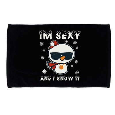 Im Sexy And I Snow It Retro Funny Snowman Microfiber Hand Towel