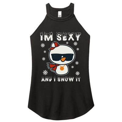 Im Sexy And I Snow It Retro Funny Snowman Women's Perfect Tri Rocker Tank