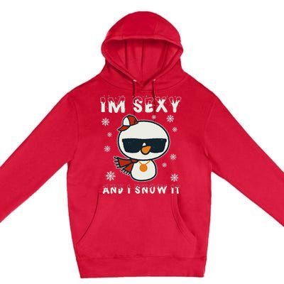 Im Sexy And I Snow It Retro Funny Snowman Premium Pullover Hoodie