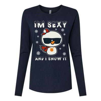 Im Sexy And I Snow It Retro Funny Snowman Womens Cotton Relaxed Long Sleeve T-Shirt