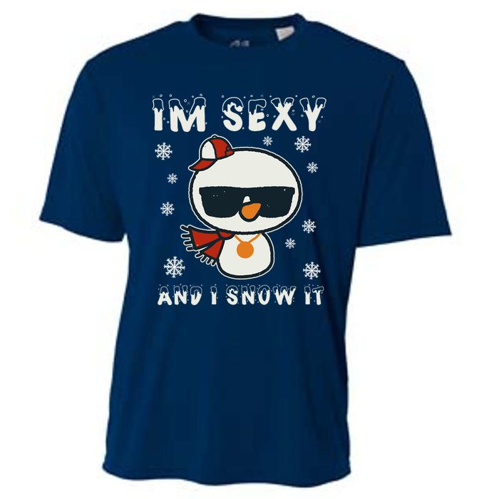 Im Sexy And I Snow It Retro Funny Snowman Cooling Performance Crew T-Shirt