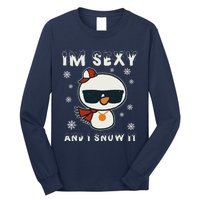 Im Sexy And I Snow It Retro Funny Snowman Long Sleeve Shirt