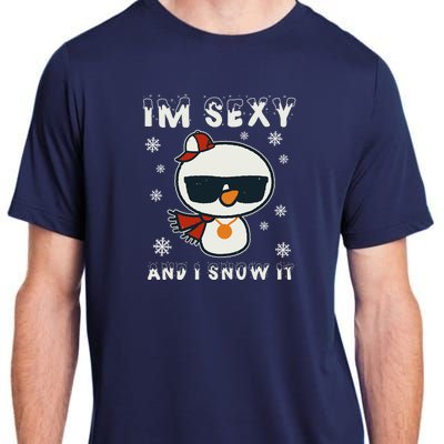 Im Sexy And I Snow It Retro Funny Snowman Adult ChromaSoft Performance T-Shirt