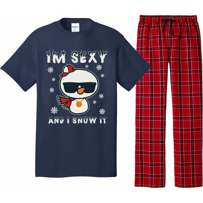 Im Sexy And I Snow It Retro Funny Snowman Pajama Set