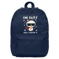 Im Sexy And I Snow It Retro Funny Snowman 16 in Basic Backpack