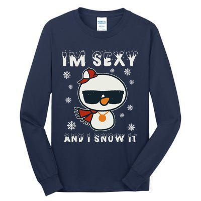 Im Sexy And I Snow It Retro Funny Snowman Tall Long Sleeve T-Shirt