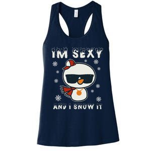 Im Sexy And I Snow It Retro Funny Snowman Women's Racerback Tank