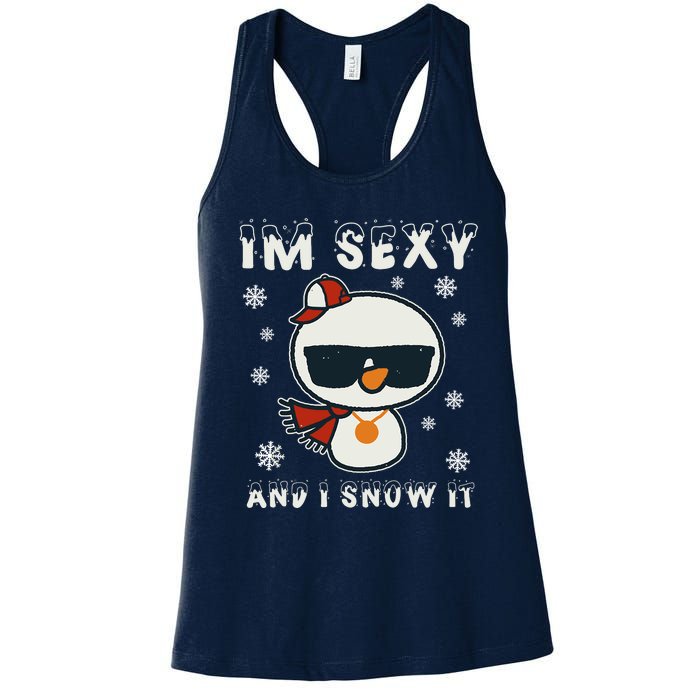 Im Sexy And I Snow It Retro Funny Snowman Women's Racerback Tank