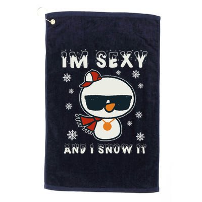 Im Sexy And I Snow It Retro Funny Snowman Platinum Collection Golf Towel