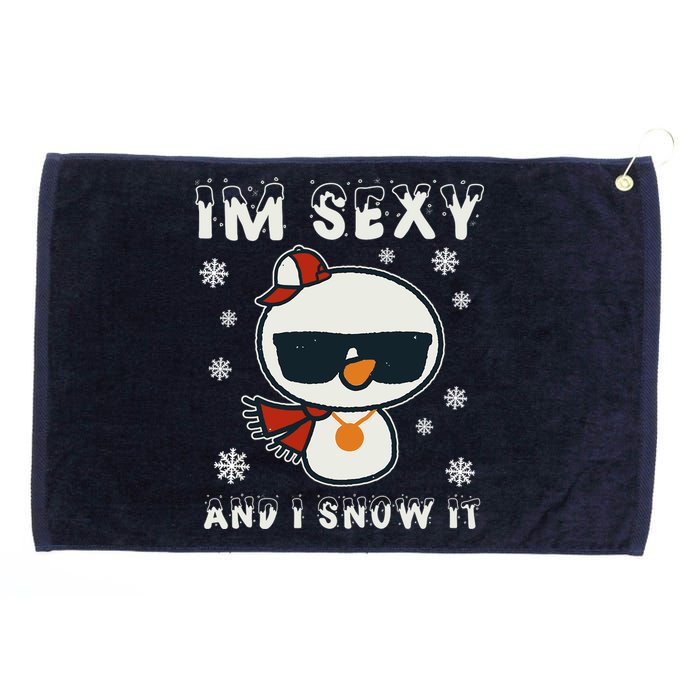 Im Sexy And I Snow It Retro Funny Snowman Grommeted Golf Towel