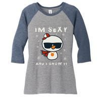 Im Sexy And I Snow It Retro Funny Snowman Women's Tri-Blend 3/4-Sleeve Raglan Shirt