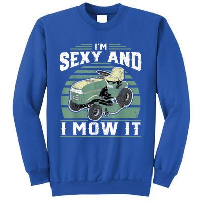 Im Sexy And I Mow It Funny Riding Mower Mowing Gift For Dad Sweatshirt