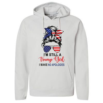 I'm Still A Trump Make No Apologies Patriotic American Performance Fleece Hoodie