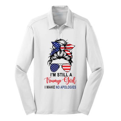 I'm Still A Trump Make No Apologies Patriotic American Silk Touch Performance Long Sleeve Polo