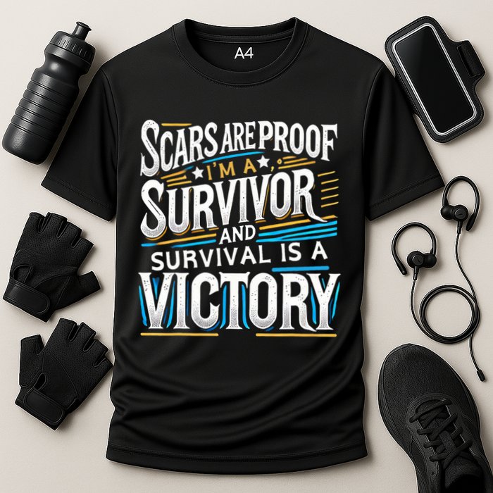 Inspirational Scars Are Proof IM A Survivor Surgery Cooling Performance Crew T-Shirt