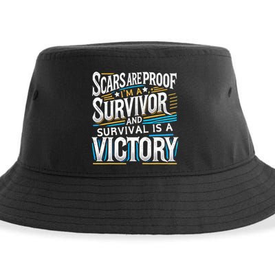 Inspirational Scars Are Proof IM A Survivor Surgery Sustainable Bucket Hat
