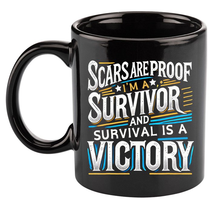 Inspirational Scars Are Proof IM A Survivor Surgery 11oz C Handle Ceramic Mug
